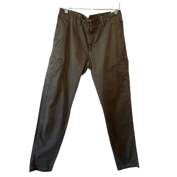 Vince Y2K Boho Straight Leg Cargo Style Olive Green Pants Size 30 - Picture 1 of 14